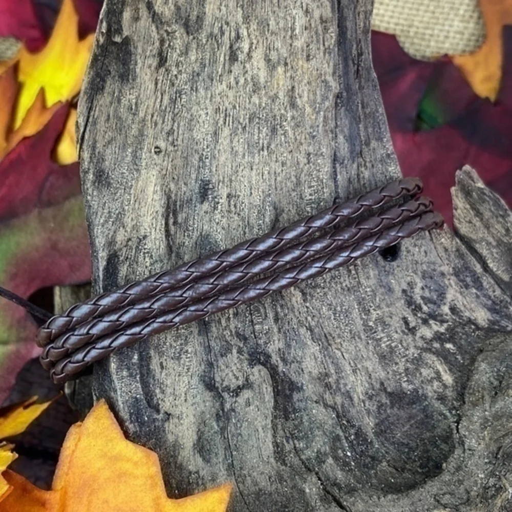 Mens Bracelets Bundle 4 Piece Adjustable Size Leather and Hemp Bracelets